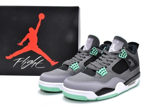 1st Kicks Shoes Glow Air 4 Retro Jordan Green 308497-033 0723